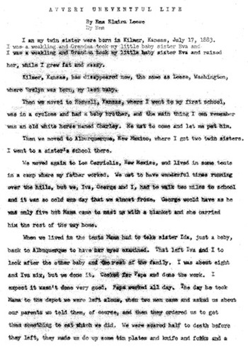 photo of original transcript